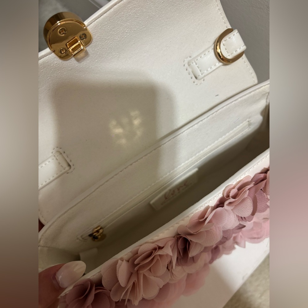 Charles & Keith Floral Mesh Top Handle Bag - Chalk - Picture 7 of 8